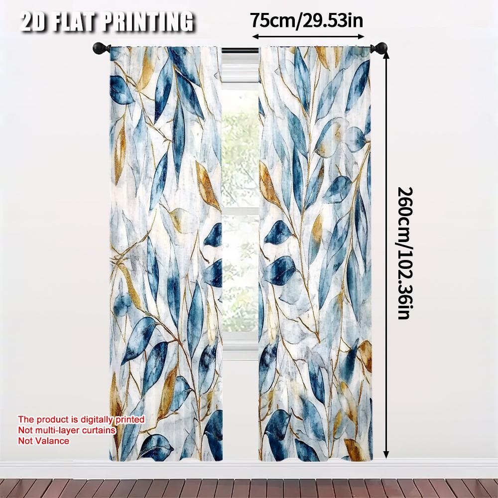 2 szt. Zasłony i Dekoracje Okienne Artystyczne Kwiatowe Wszechstronne Drukowane Płasko 2D 100% Poliester (bez pręta) Wszechstronny Wszystko Idealne dla