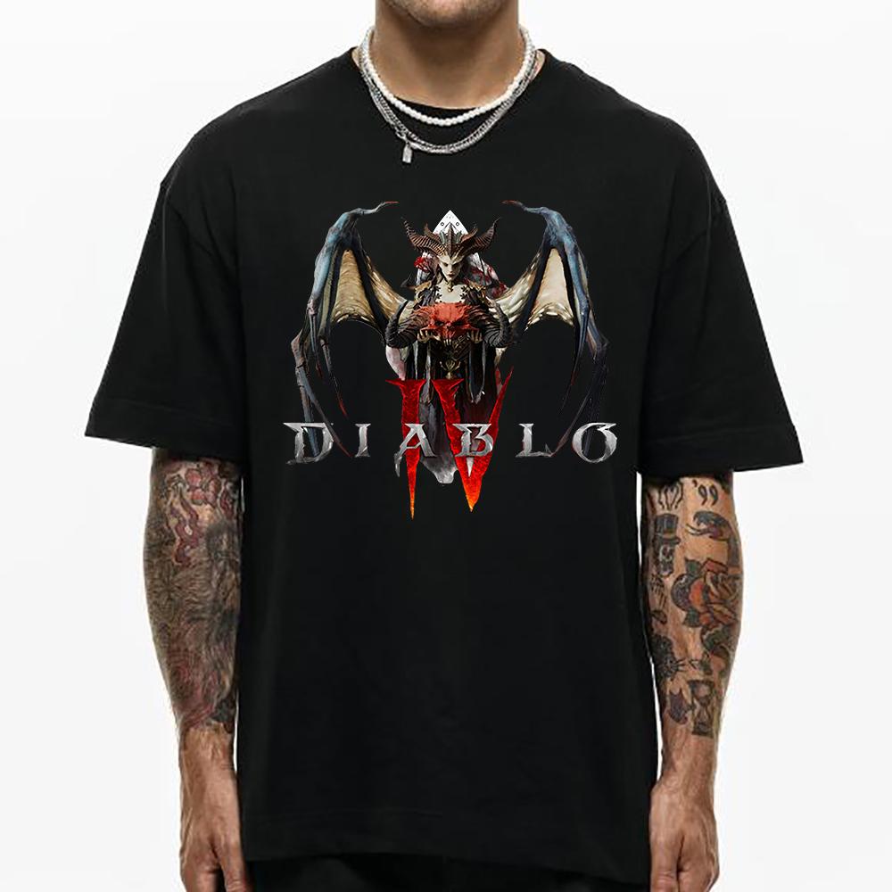 

Футболка Diablo Lilith унисекс Harajuku с эстетической графикой футболка унисекс аниме уличная одежда высокого качества забавные повседневные хлопковые футболки