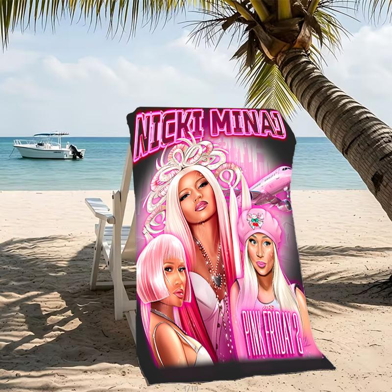 Beach Towel with Nicki Minaj Pattern - Soft,absorbent,machine Washable Lightweight&Modern,swimming,Travel Essentials