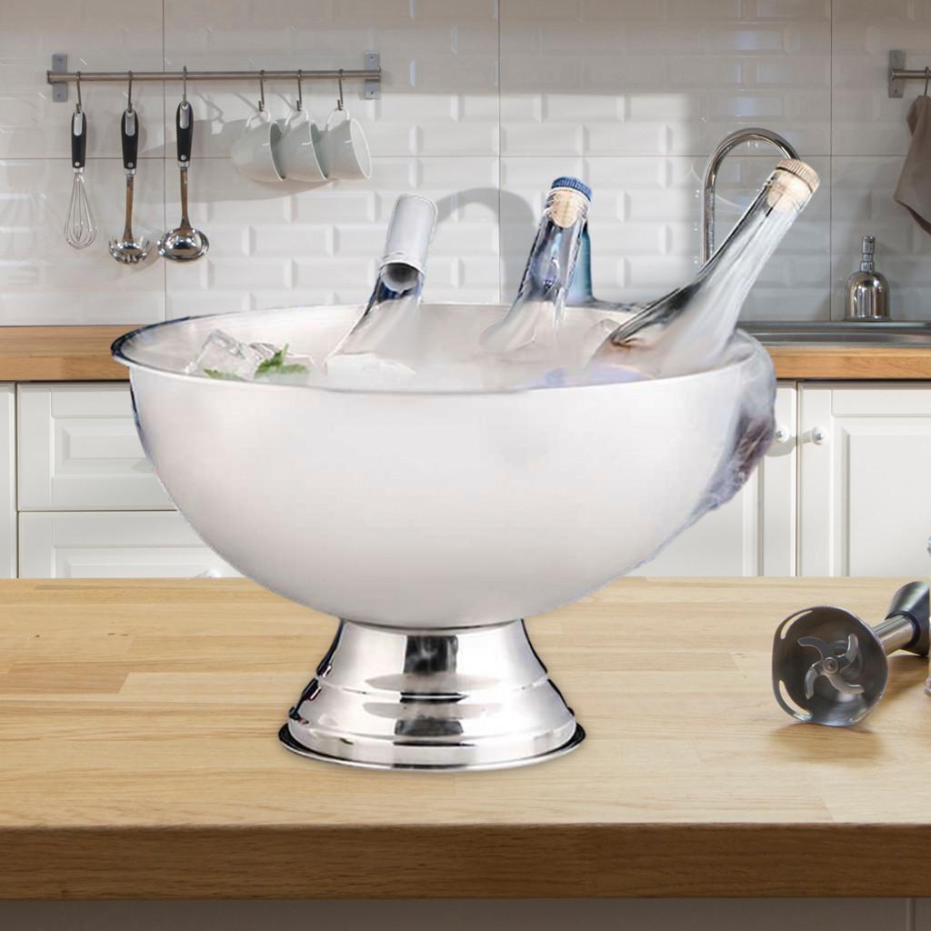 13.5L Large Capacity Champagne Chiller Bucket Parties Chilling Cooling Barrel Portable Stainless Steel Ice Bucket