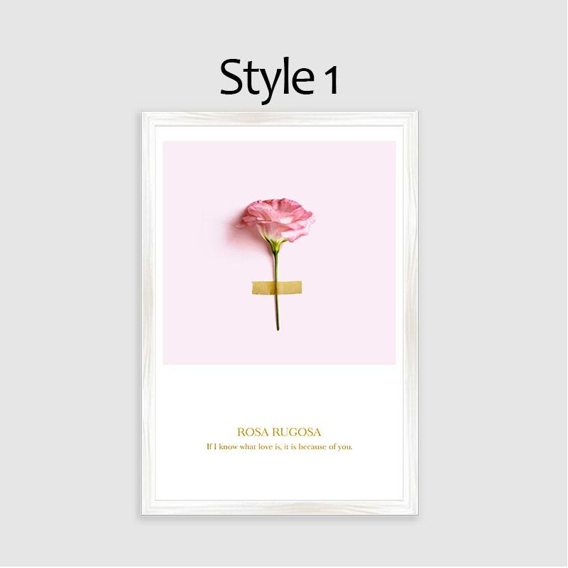 

Nordic Pink цветы Скандинавская фреска Современный домашний декор Декор гостиной 21*30cm No Frame