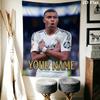 Custom Name Kylian Mbappé Wall Tapestry Aesthetic Wall Hanging Printed Fabric Blanket Decorative Tapestries for Bedroom Living Room Home Decor