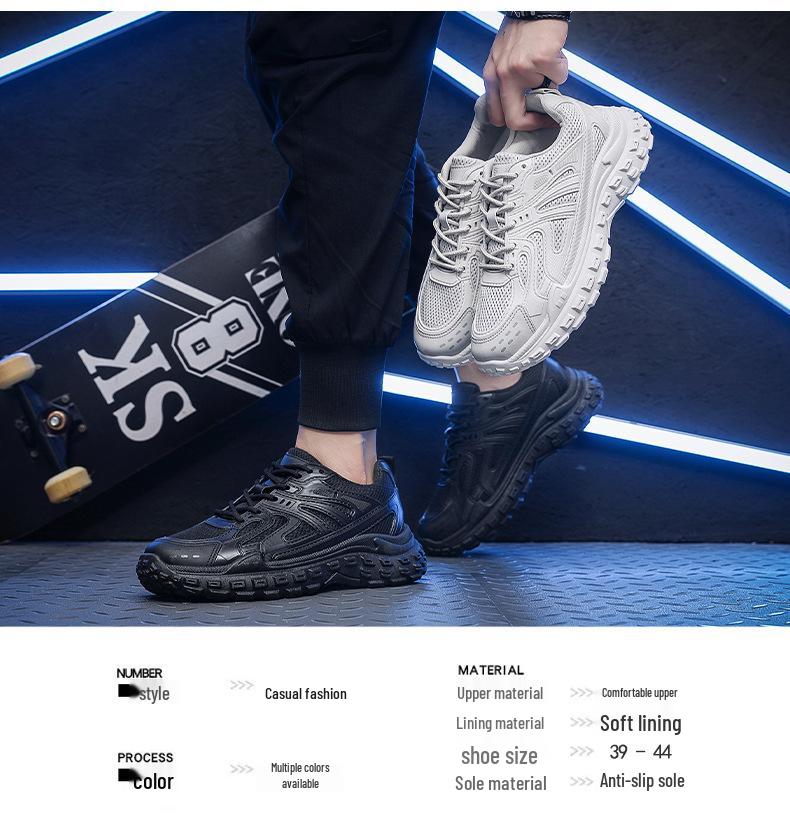 2024 Dad Shoes: Spring Mesh Breathable, Wear-Resistant, Anti-Slip Tire Sole Running and Casual Shoes for Men