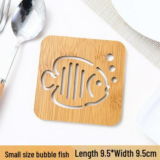 Cartoon Wooden Coaster - Heat-Resistant, Anti-Slip Pad for Kitchen and Table Use