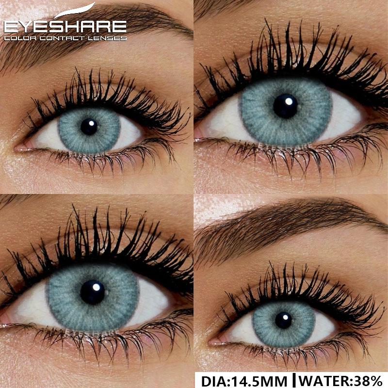 14.5mm Natural Brown Color Contact Lenses 1 Pair Soft Comfort Yearly Use Blue Eye Lenses Gray Pupils Lens Green Contact