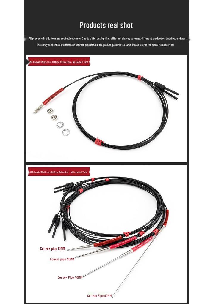 Losida Optical Fiber Probe: M4 Diffuse Reflection, M6 Coaxial, 1m/2m Reflective Sensor Cable