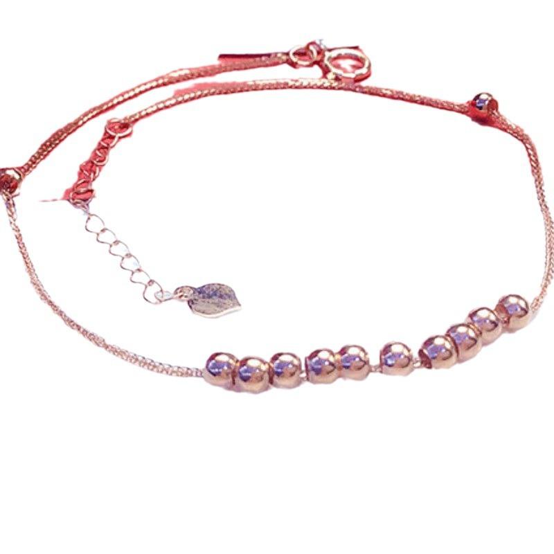 Color Gold Purple Gold Glossy Bead Bracelet Femininity Pure Rose Gold Plated Jewelry