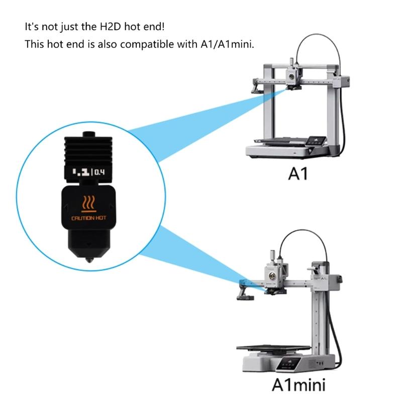 Quick Release Integrated Hotend Assembly With Silicone Sock Detachable Nozzle for H2D Mini Series 3D Printers