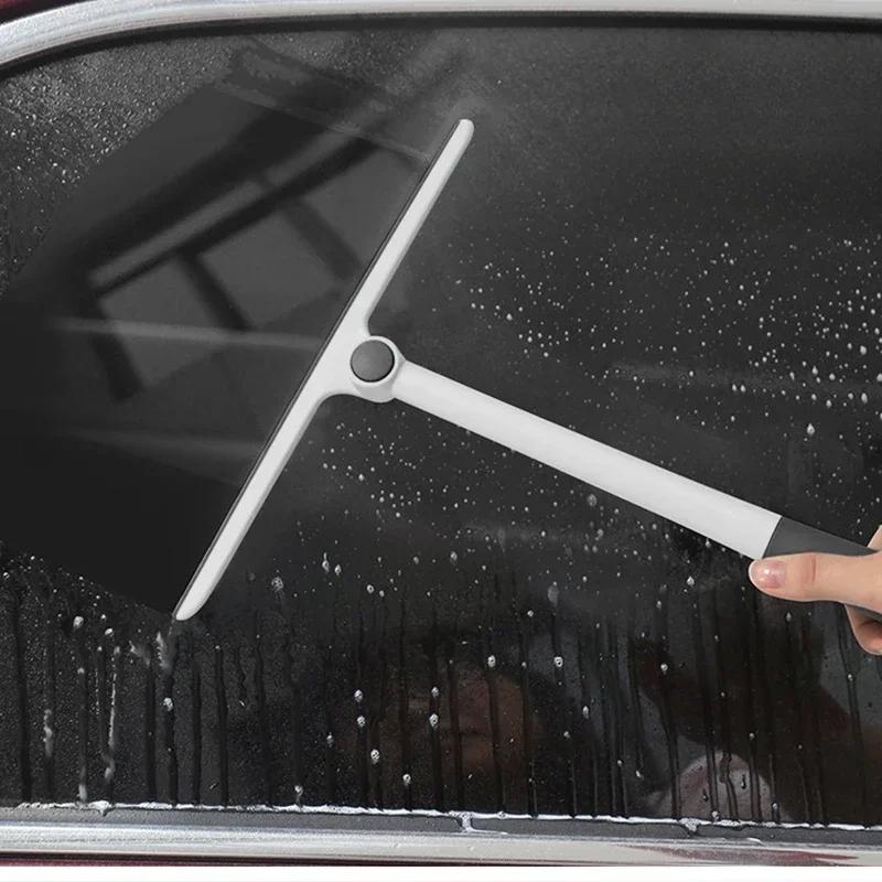 360 Degree Rotatable Shower Squeegee Glass Wiper Scraper Squeegee Cleaner with Silicone Holder Bathroom Mirror Scraper Cleaning