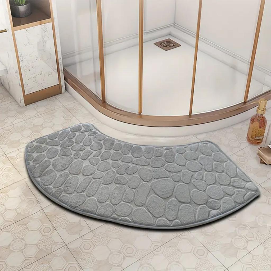 Curved Bathroom Mat Thickened Shower Room Absorbent Door Mat Toilet Bathroom Non-Slip Mat Dirt-Resistant Entrance Mat