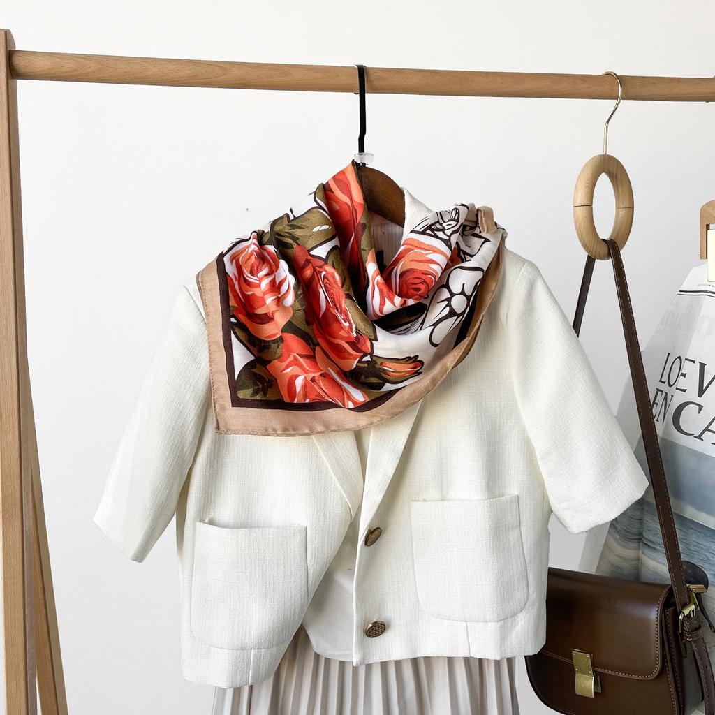 Spring And Summer Satin Long Scarf For Women Sunscreen Shawl Fashionable Beauty Scene Satin Long Scarf Versatile Travel Scarf