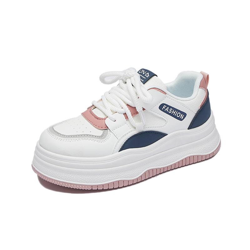 Spring White Shoes New Style of Female Students' Thick-soled High-rise Sports Shoes Casual Shoes