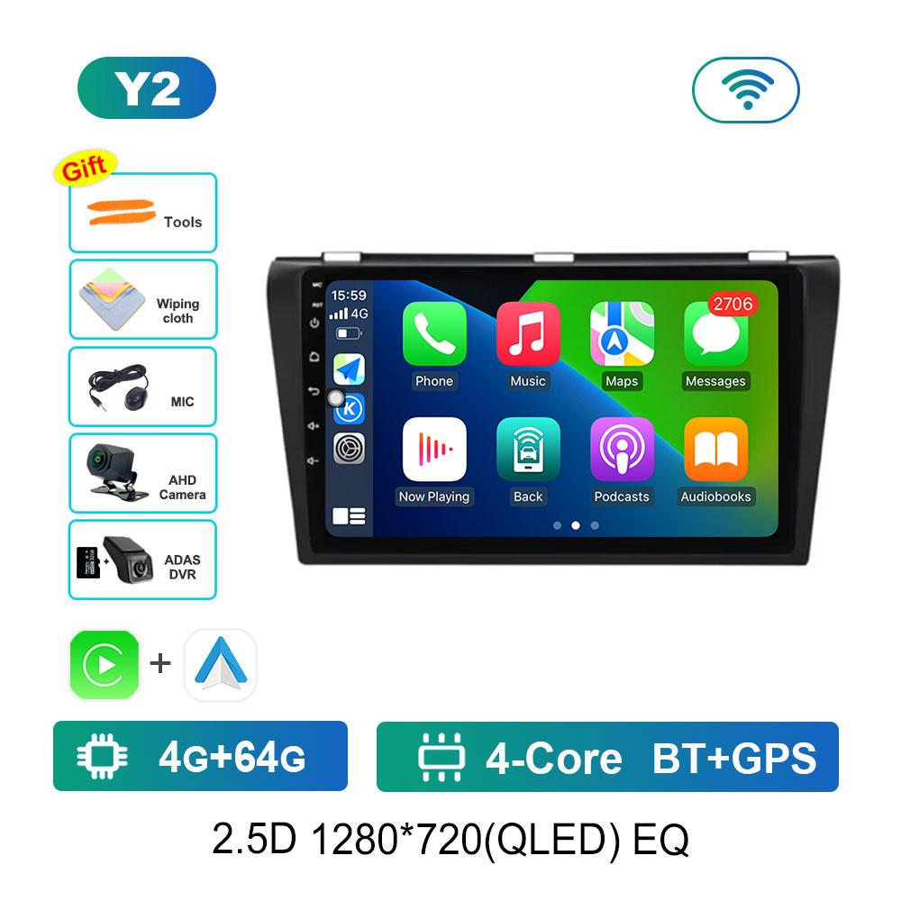 Bluetooth Android 14 GPS Navi 4G Car Video Multimedia Player for Mazda 3 2004 - 2009 DSP Stereo HD Touch Screen WiFi Head Unit