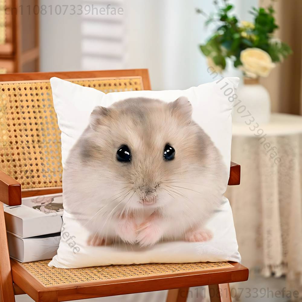 Cute Animal Hamster Throw Pillow Case For Decoration 30cm 50cm 55cm Square Home Pillowcase Case