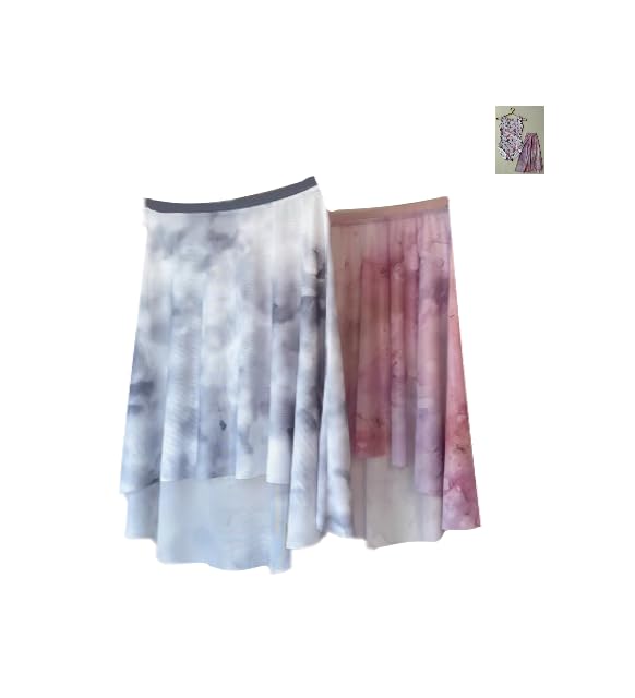 ProDance Black, Pink, and Marble Semi-Long Ballet Skirt for Adults and Women, PSL014MA (Black Marble)
