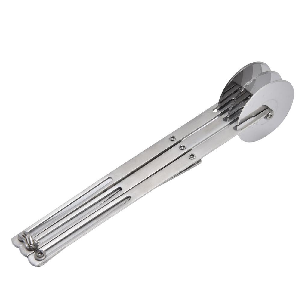 3 Rad Edelstahl Teigschneider Verstellbarer Erweiterter 3 Rad Teigschneider für Teig Pizza Backen Edelstahl