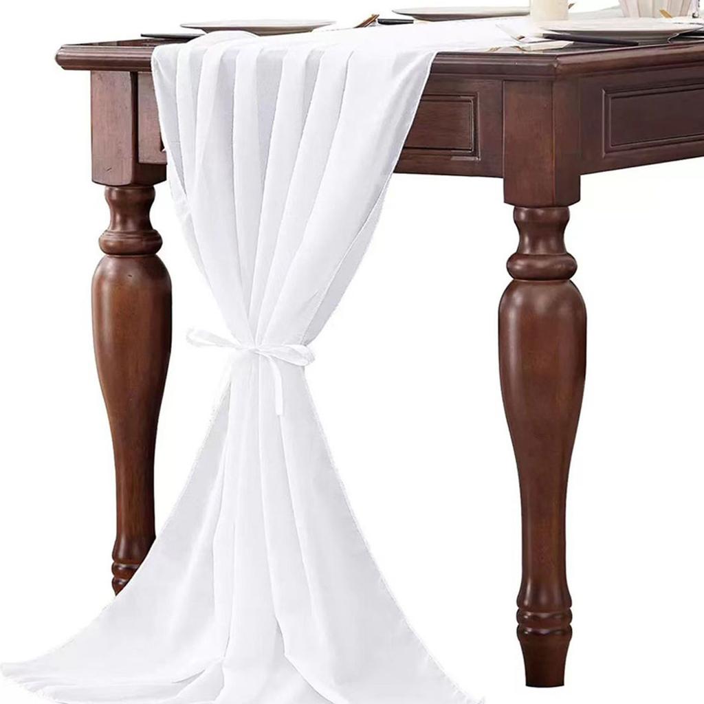 Chiffon Table Runner, Table Decorations Sheer Wedding Table Runner Rustic Romantic Wedding Arch for Bridal Shower Birthday Party 70x300cm