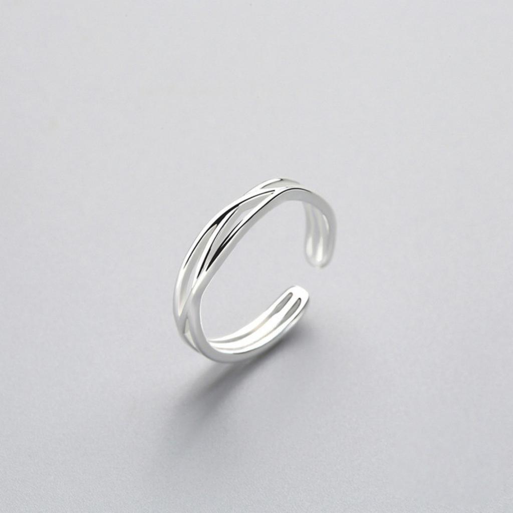 Punk Simple Multilayer Winding Line Finger Rings For Women Men Vintage Silver Color Geometric Twining Metal Open Rings Jewelry