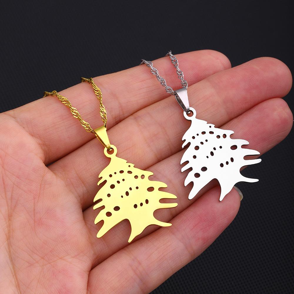 Tuiying003 Women's Fashion Liban Pendants Necklaces Cedar Jewelry Lebanon Map Eastern Rite Church Maronite Cross Allah Symbol Gifts