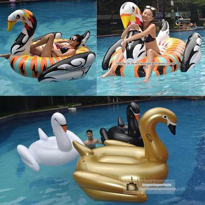 Colorful Artistic Golden Swan Float Bed - 190cm Black Swan Ride