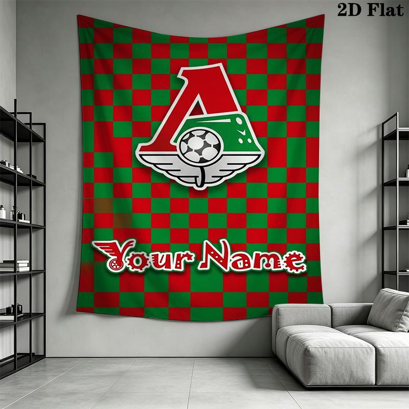 Name Custom FC Lokomotiv Moscow Wall Tapestry Aesthetic Wall Hanging Printed Fabric Blanket Decorative Tapestries for Bedroom Living Room Home Decor