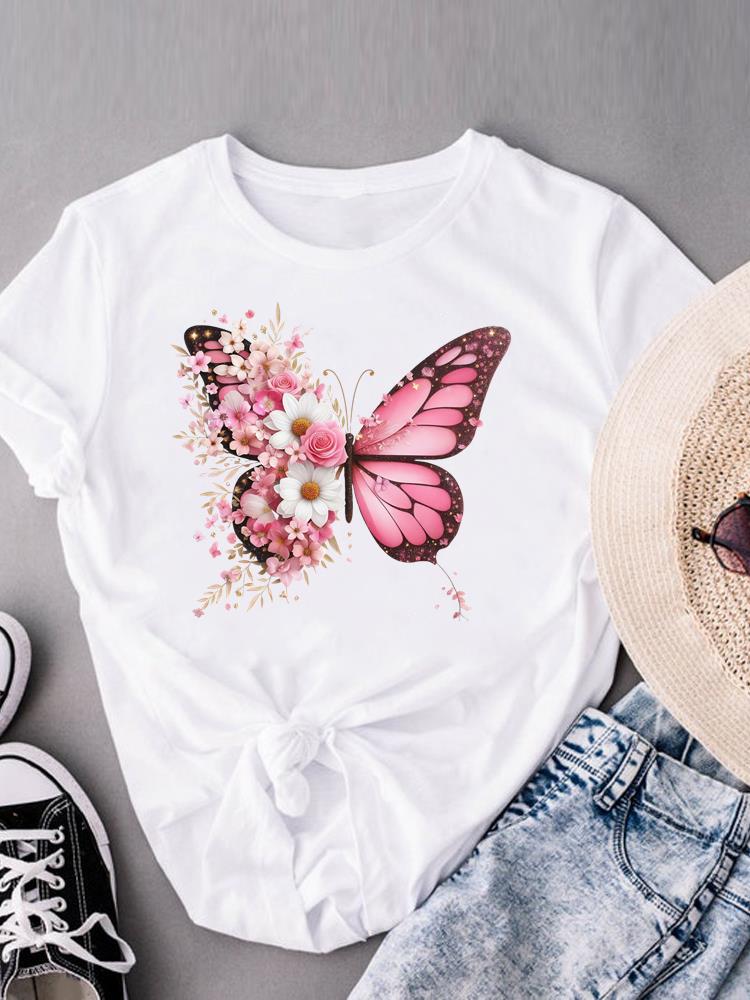 

(Asian Size) trend letter style Female Casual Short Sleeve T-shirts Print Women s Top T Clothing O-neck Fashion Graphic Tee S