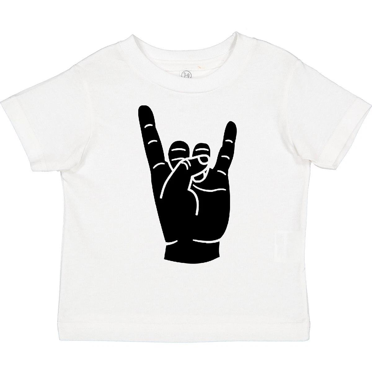 Inktastic Rocker Horns Toddler kids boys T-Shirt Heavy Metal Rock Punk N Roll Music Hair 160