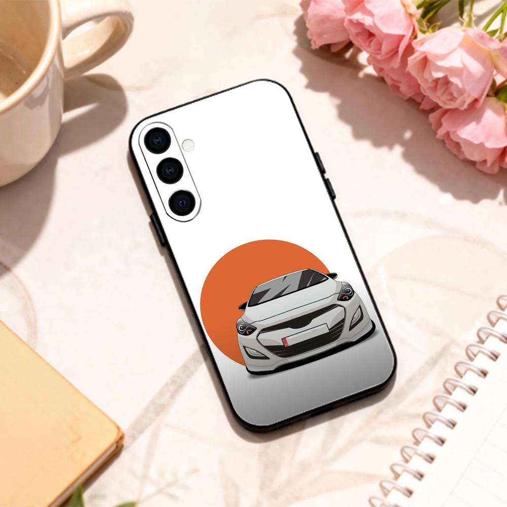 Etui na telefon samochodowy I20N I30N P-Pocket Rocket do Samsung Galaxy A73, A72, A71, A70, A53, A52, A51 i innych, miękka, czarna skorupa