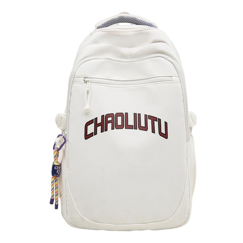 

Шкільний рюкзак Молодіжний простий рюкзак Висока якість Велика місткість Полотно Сумка Візерунок з літер Студентські шкільні сумки для дівчат білий