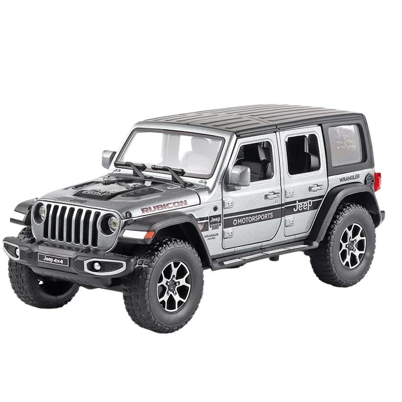 1/22 Scale Jeeps Wrangler Pickup Off-road Vehicle Alloy Model Car Simulation Sound and Light Diecast Metal Toy Collection Gift for Boy