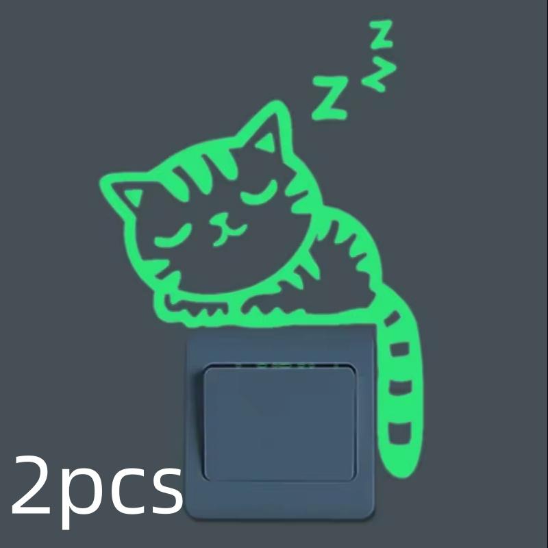 Luminous Switch Stickers Glow In The Dark Decorative Sticker Kids Room Cartoon Cat Dog Fairy Star Pvc Wall Home Decoration 2026