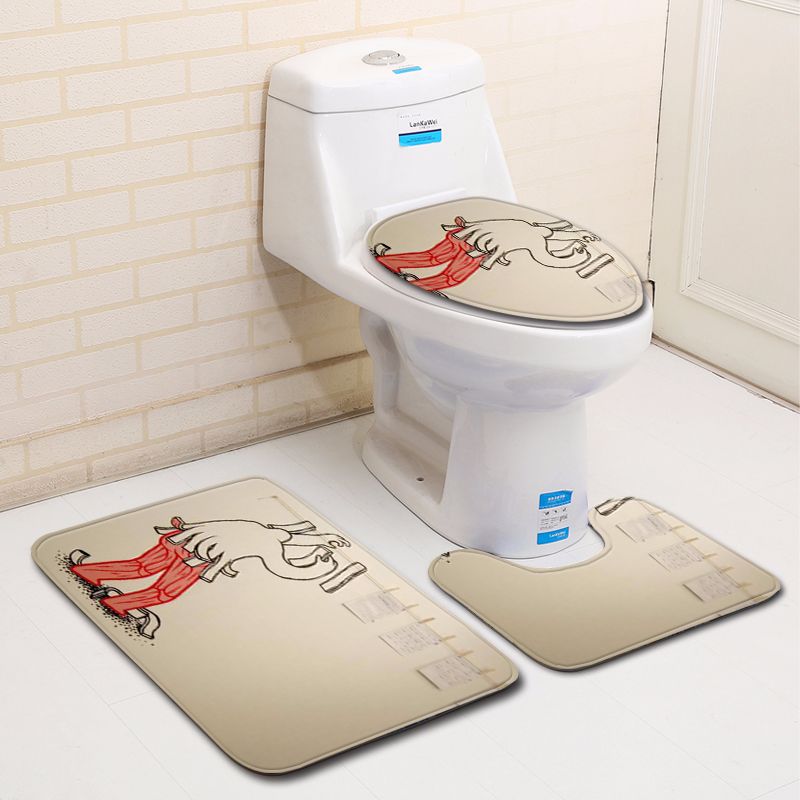 3D Personalized Bathroom Toilet Three-Piece Floor Mat Doormat Bathroom Carpet