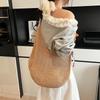 Large Capacity Crochet Tote Bag Ethnic Style Hollow Out Woven Bag Embroidered Strap Knitting Handbag For Female Travel CLE