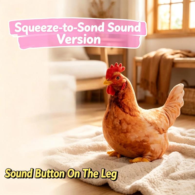 Realistic 3D Chicken Plush Toy Soft Skin Friendly Fabric Lifelike Design Home Decor Kids Birthday Gifts Prank Props