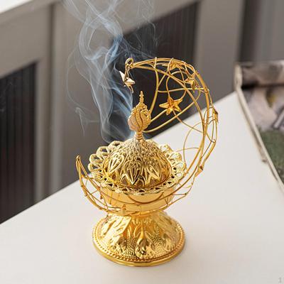Arabic Incense Burner Candlestick Holder Ornament Antique Portable Decorative Candle Stand Metal