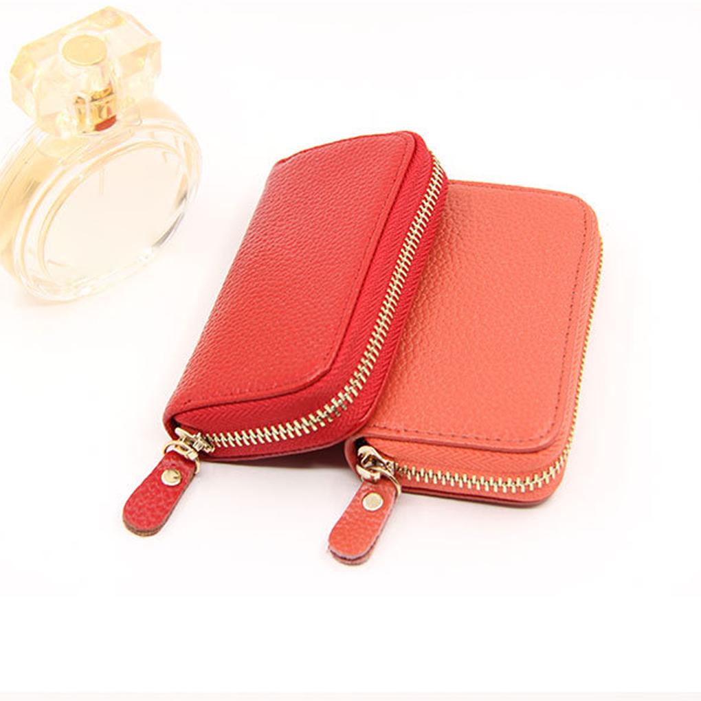 Leather Key Case Card Holder Zipper Purse Universal Holder Organizer Vintage Premium Multifunctional Unisex Purses