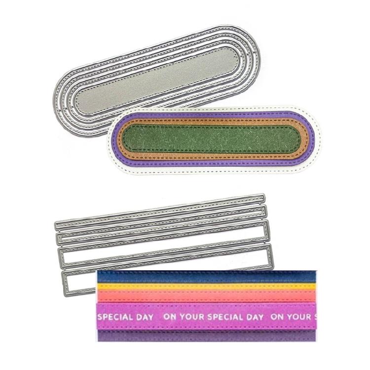 Metal Die Cuts Oval Label Embossing Stencils for DIY Scrapbooking Album Card