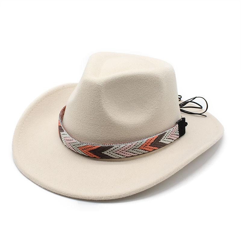 Vintage Western Cowboy Hat Cowboy Hat Felt Hat Wool Top Hat Ethnic Wind Hat Curled Jazz Hat