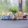 Shaking Head Monk Car Ornament Set - Cute Interior Decoration for Men and Women