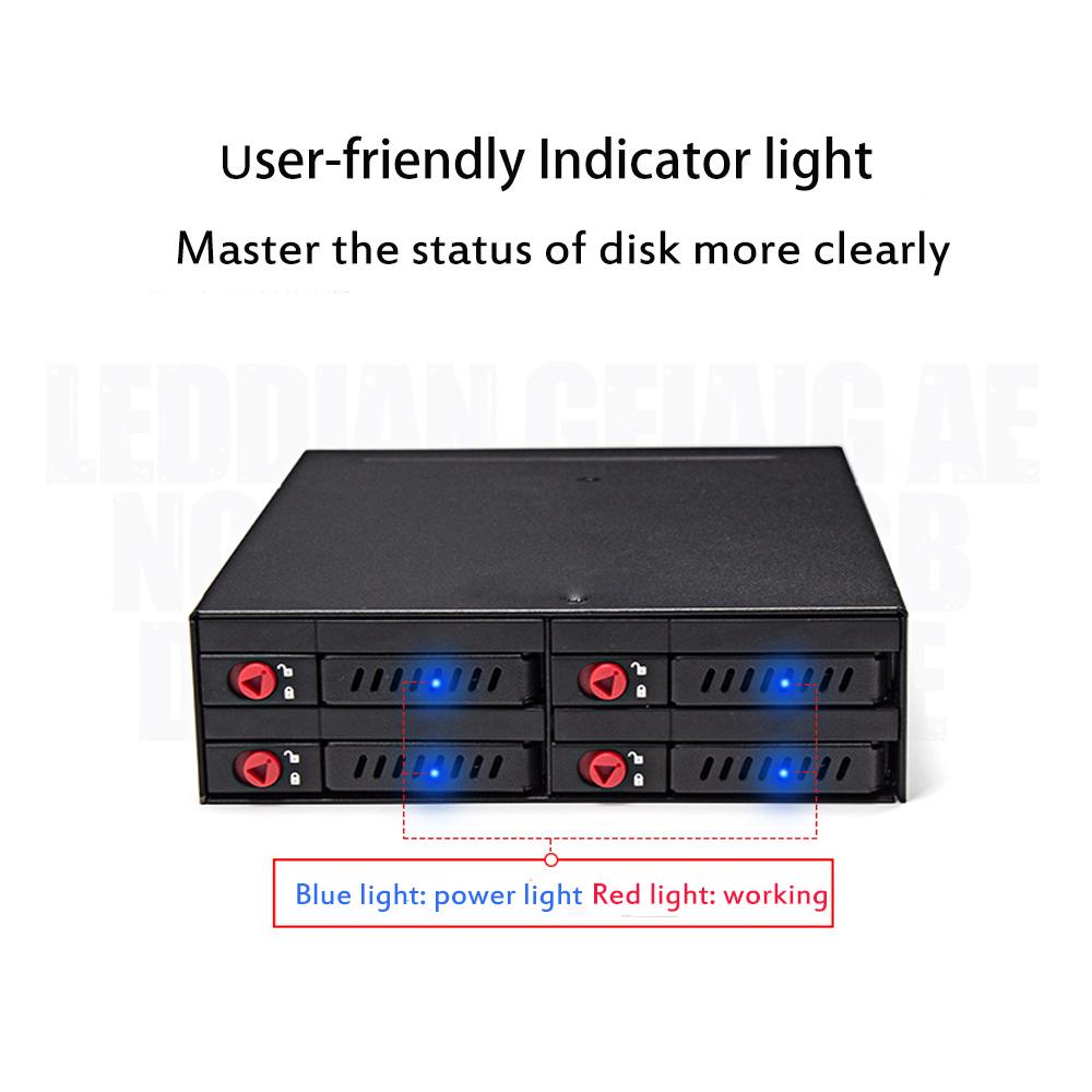 OImaster 4 Baies 2,5" SATA HDD SSD Disque Dur Rack Mobile Backplane avec Serrure à Clé Fonction de Verrouillage Supporte l'Échange à Chaud