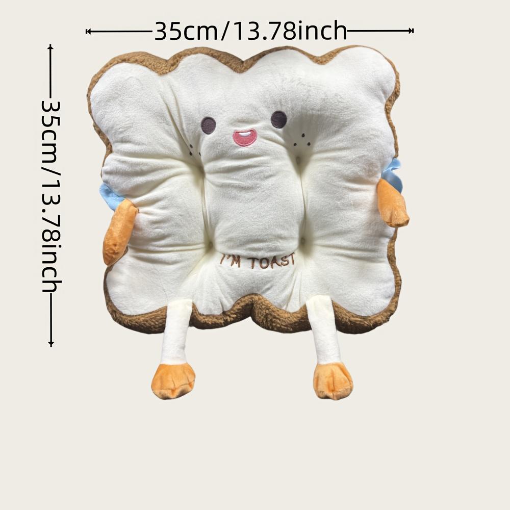 1pc of Cozy Cartoon Toast-Shaped Seat And Back Cushion, Car Seat Pad, Fatigue-Reducing Washable Pillow Suitable for Different Types of Vehicles