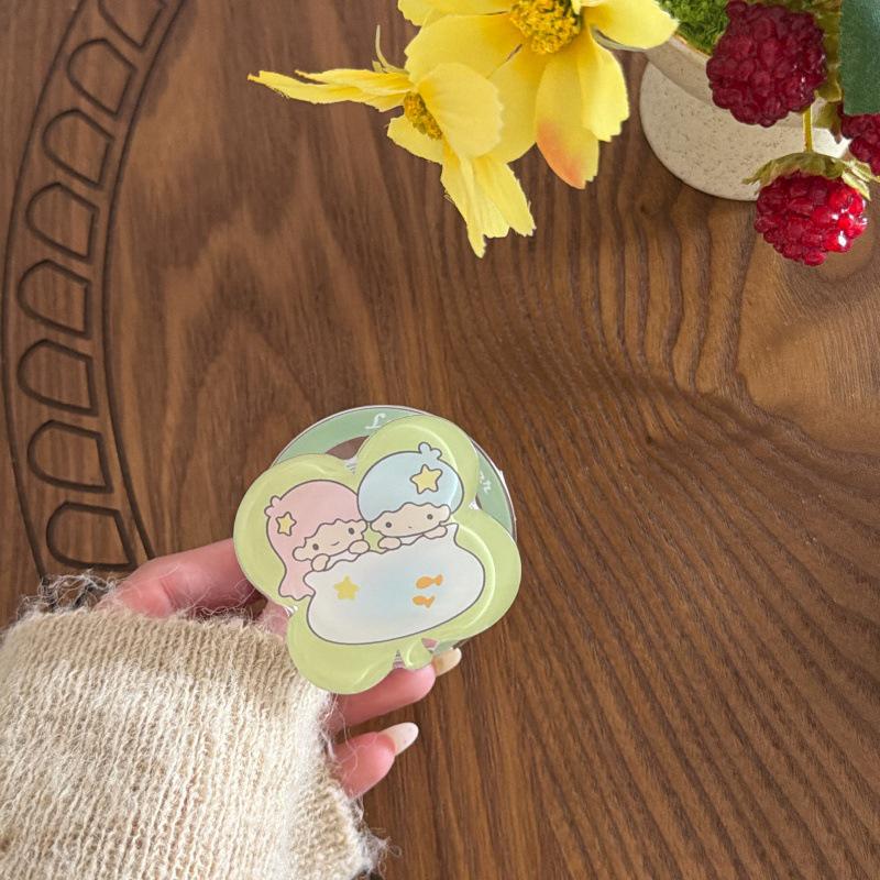 

Cute Gemini Magnetic Stand Phone Case for Apple 17 Pro Max, 16 Pro, and Double Layer 15 Pro - Four-Leaf Clover Design Magnetic Stand