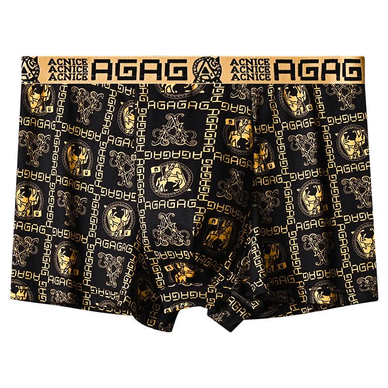 Men's Luxury Black & Gold Boxer Shorts - Loose Fit, Plus Size, Trendy for Teens & Adults