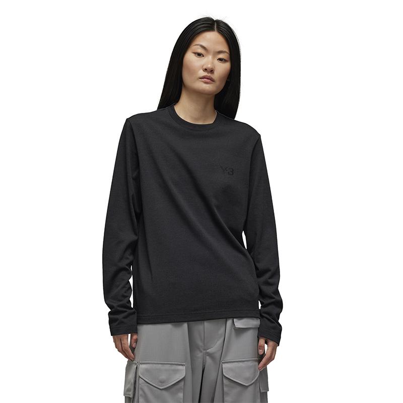 

Y-3 Рег Ls Футболка Новая Футболка с Длинным Рукавом Женские Топы Черный 51-JI7558 S