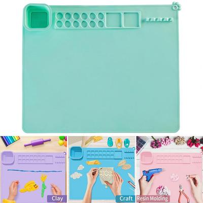 Mata malarska nieprzywierająca silikonowa mata artystyczna z kubkiem do mycia dzieci DIY tablica do rysowania Graffiti z uchwytem na pędzle dla artysty