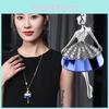 Elegant Korean Style New Autumn Winter Ballet Princess Rhinestone Sweater Chain Necklace Accessory For Women