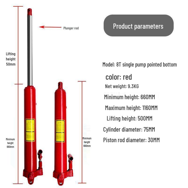Dlouhozdvihový jeřábový zvedák 5/8/12 tun s prodlouženým válcem 8 tun