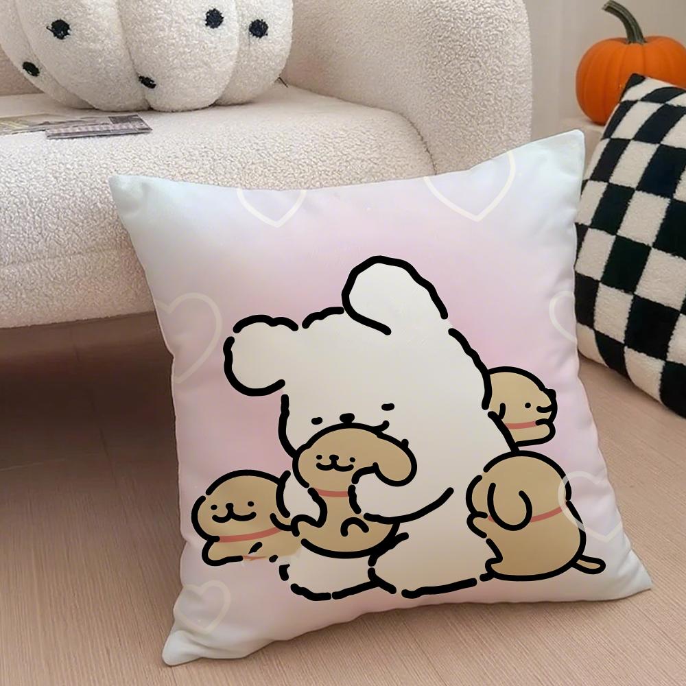 LLine Dogs Cushion Cover Throw Pillow Cover Hidden Button Durable Polyester Chair Cushion