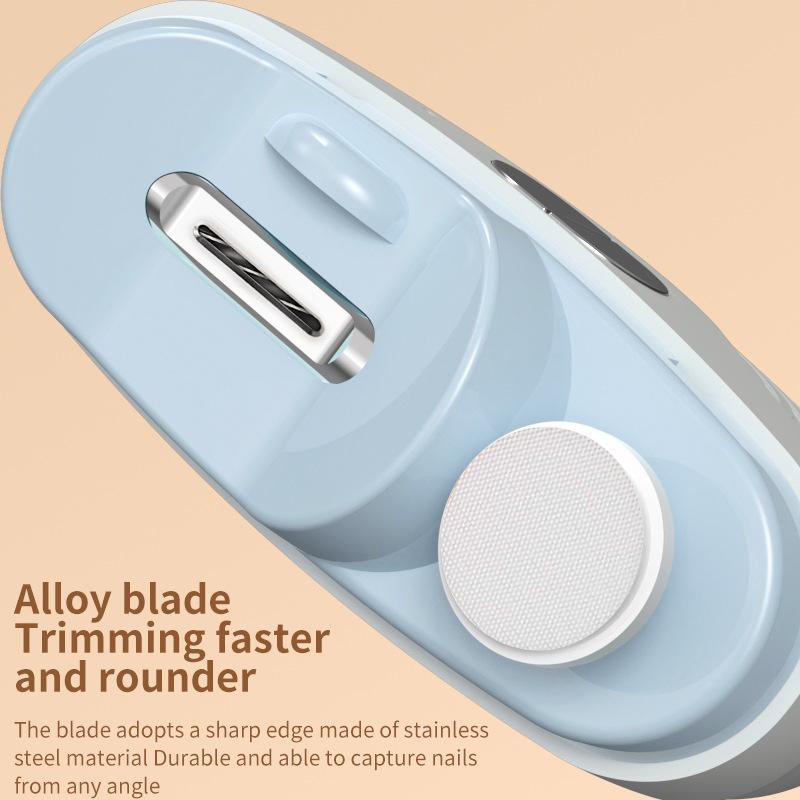 2-in-1 Electric Nail Clippers Automatic Nail Clipper Featuring Integrated Grinding Adult Infant Fingernail Scissors White Nail Trimmer