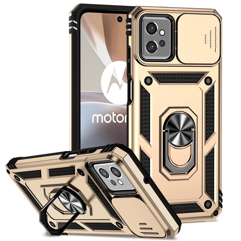 

Противоударный чехол Armor для Motorola Moto G22 G32 G52 G62 G82 G31 G41 G60s, защитная крышка для камеры со сдвижной шторкой, подставка-кольцо, Fundas Coque Motorola Moto G60S золотой